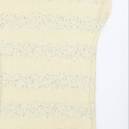 Brand and care label for Next women’s beige jumper, size UK 8