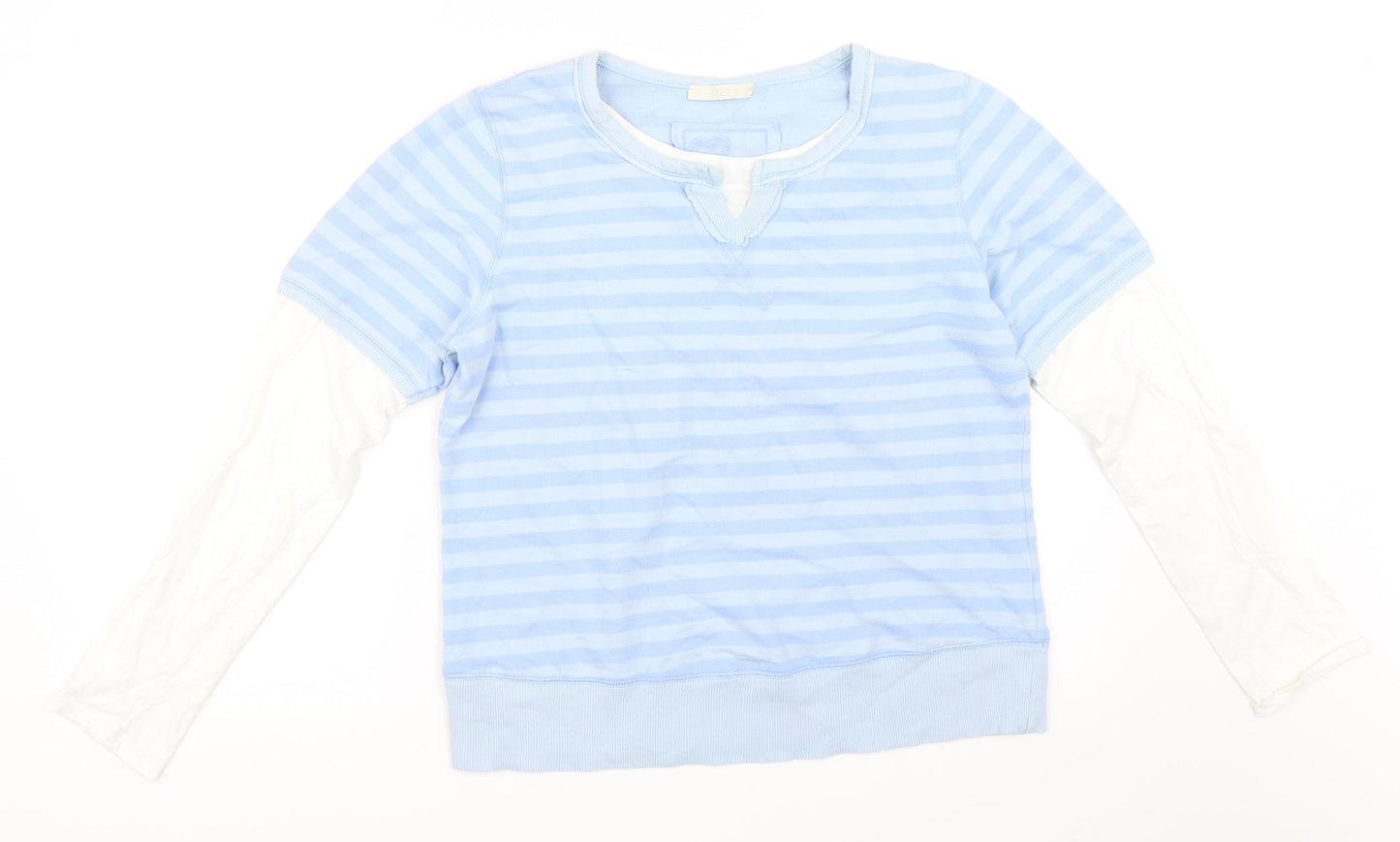 Marks and Spencer Womens Blue Striped  Pullover Jumper Size 14