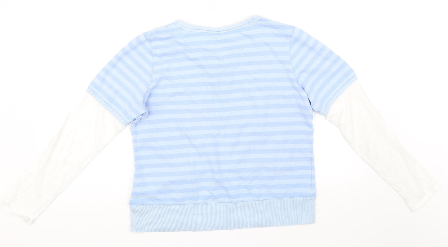 Marks and Spencer Womens Blue Striped  Pullover Jumper Size 14