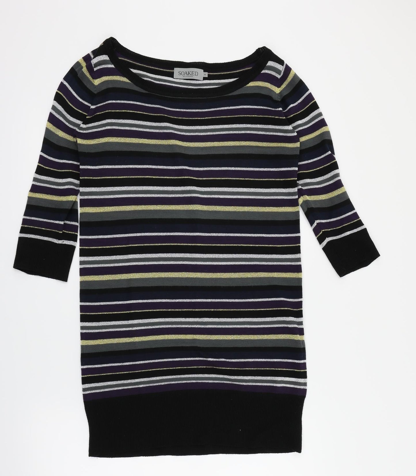 Soaked in Luxury Womens Multicoloured Striped  Pullover Jumper Size M