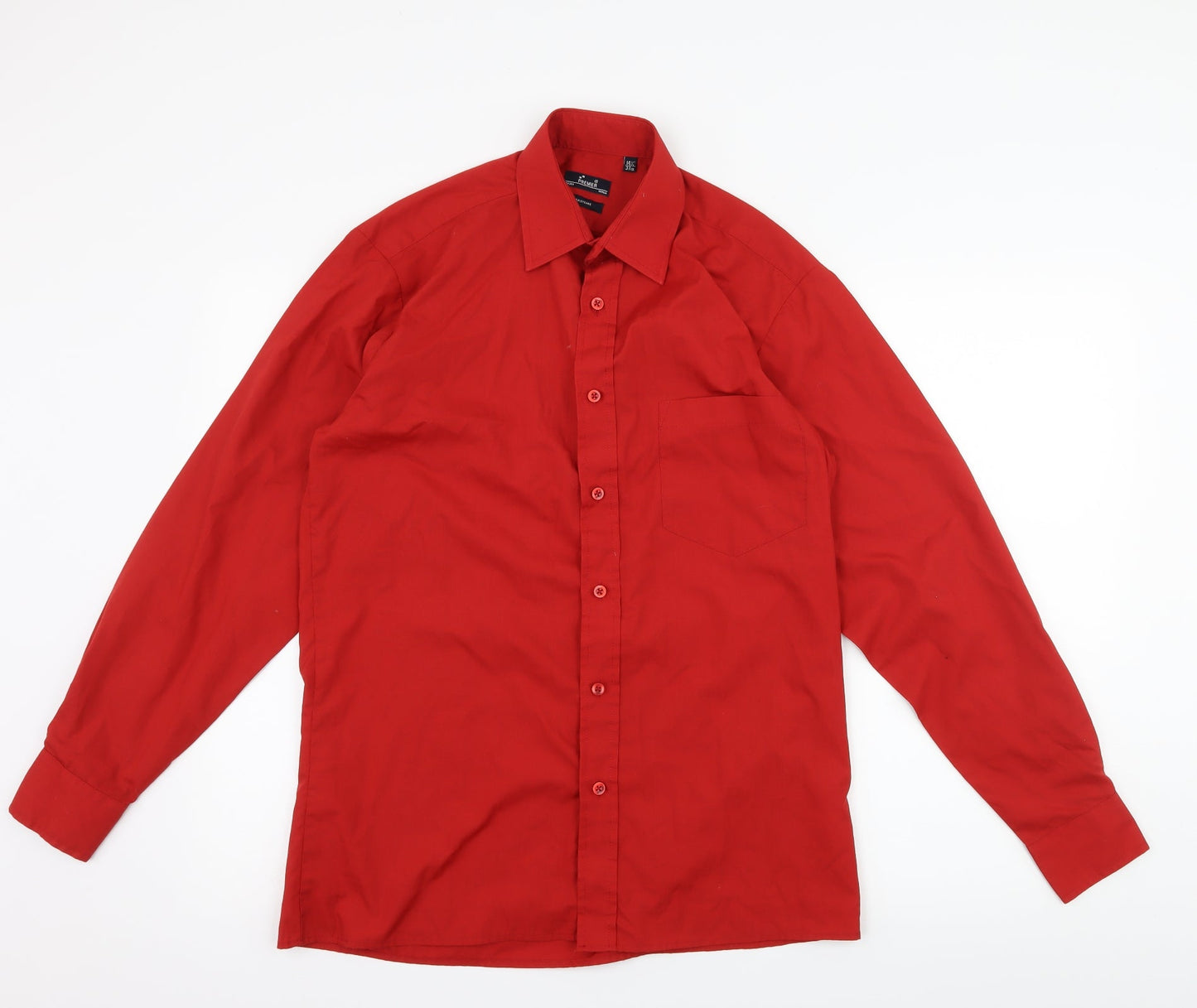 Premier Mens Red    Button-Up Size 14.5