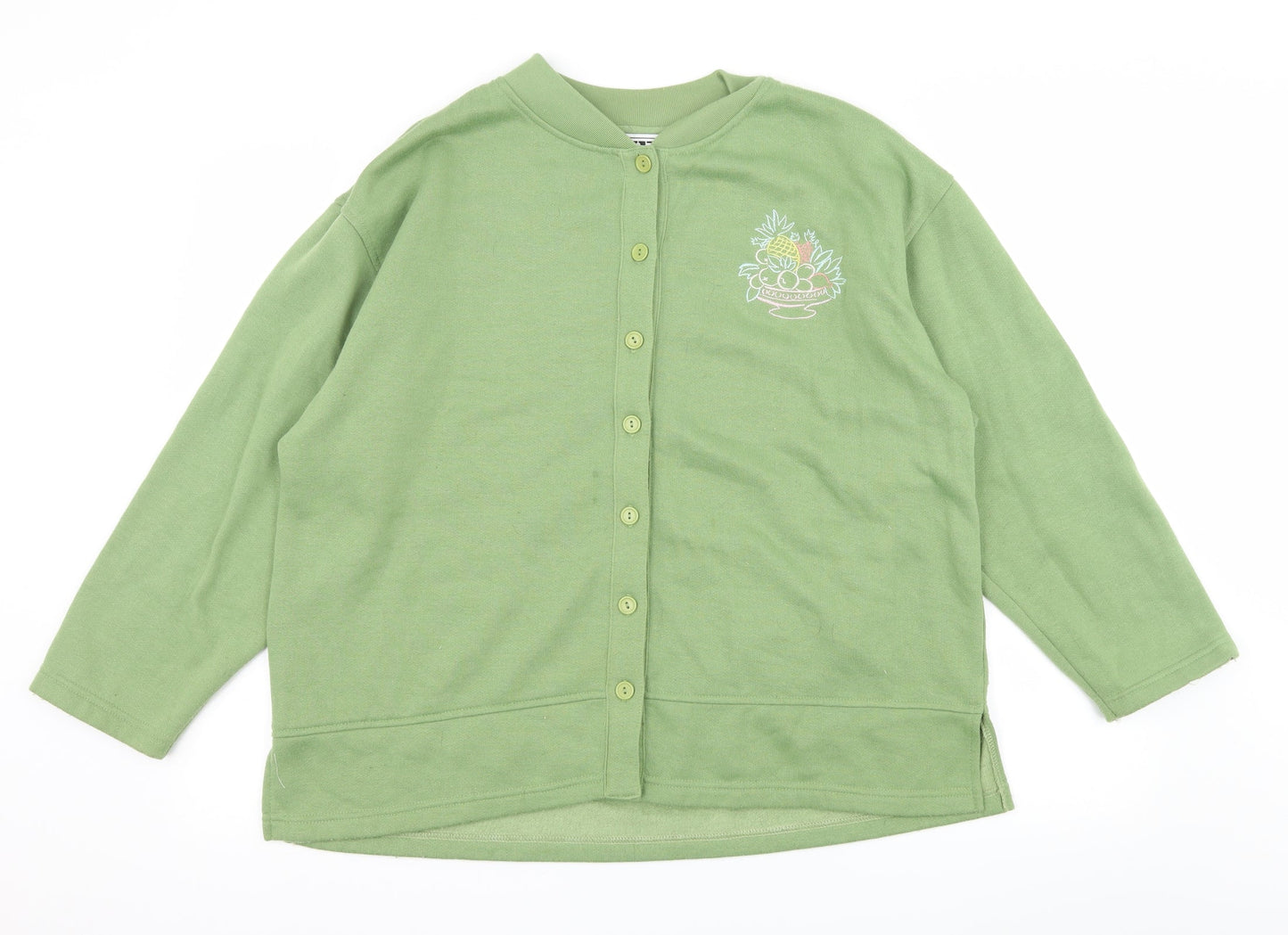 Exe Collection Womens Green  Jersey Pullover Sweatshirt Size M  - Fruit
