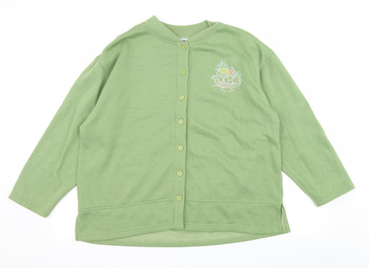 Exe Collection Womens Green  Jersey Pullover Sweatshirt Size M  - Fruit