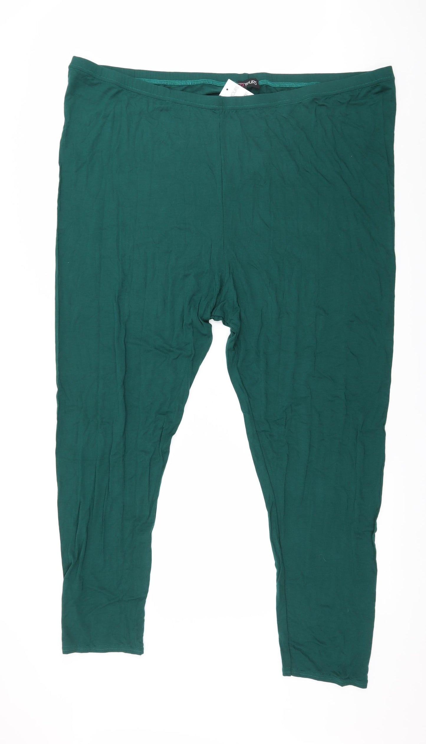 Yours Womens Green  Jersey Capri Leggings Size 34 L29 in