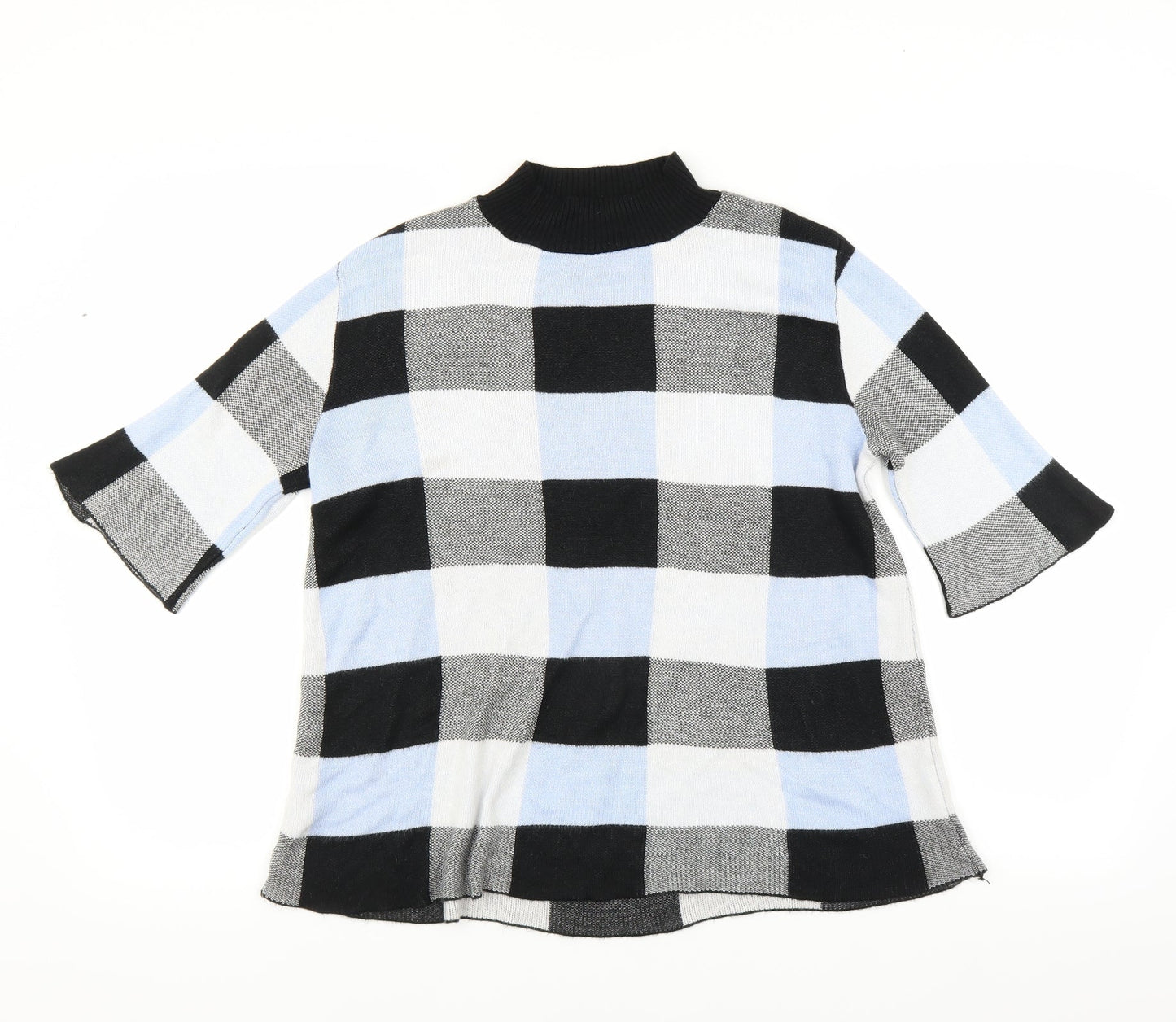 F&F Womens Black Check  Pullover Jumper Size 8