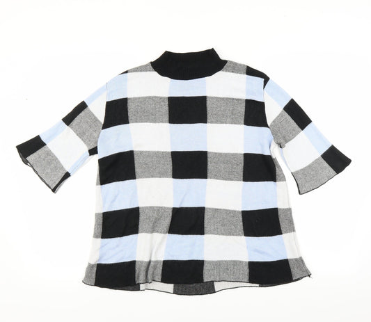 F&F Womens Black Check  Pullover Jumper Size 8