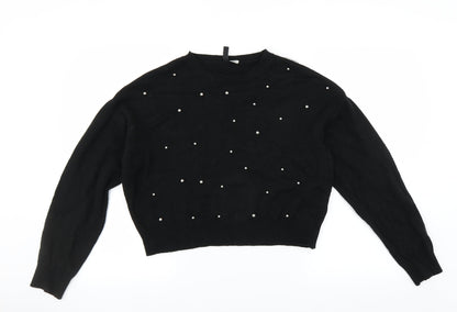Additional front view of Divided by H&M women’s black jumper, size M