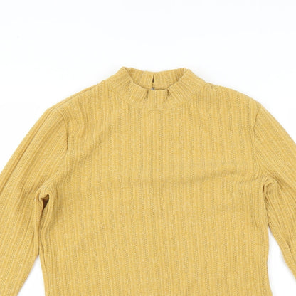 Close-up detail of Next women’s yellow jumper, size UK 12