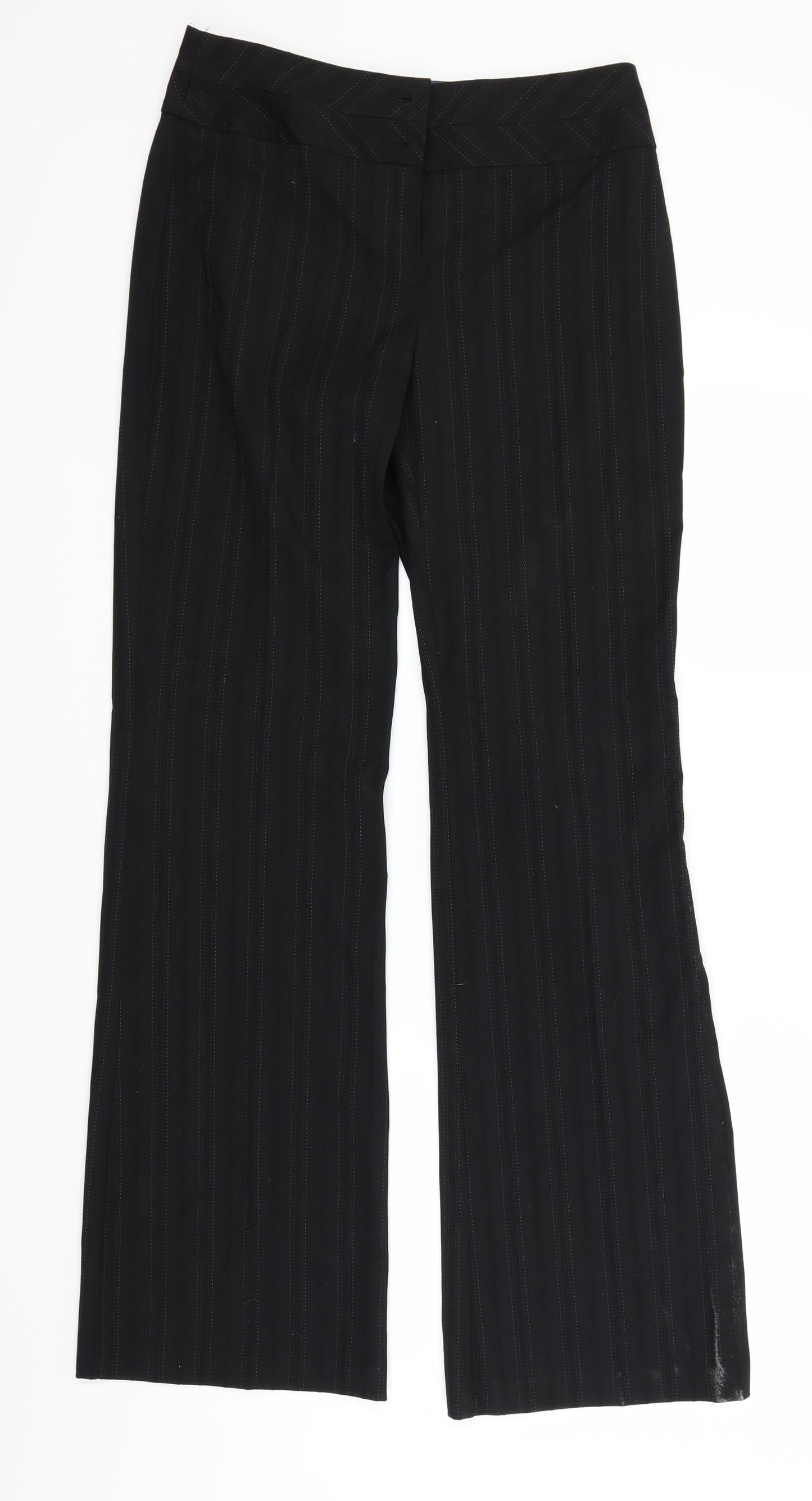 NEXT Womens Black Striped  Sweatpants Trousers Size 8 L30 in