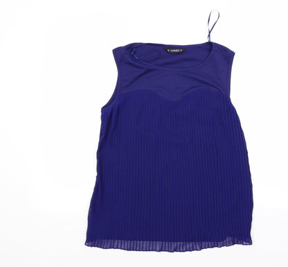 Additional front view of Dunes women’s blue blouse, size UK 12