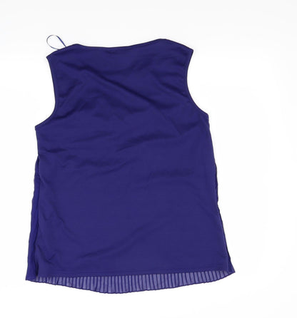 Back view of Dunes women’s blue blouse, size UK 12