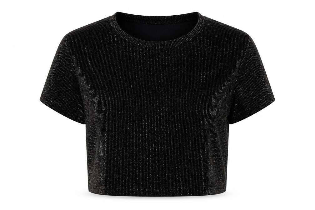Cameo Rose Womens Black Cropped T-Shirt Size 12