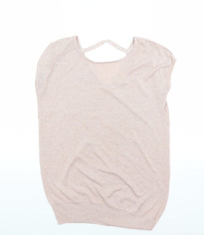 Front view of Next women’s pink jumper, size UK 10