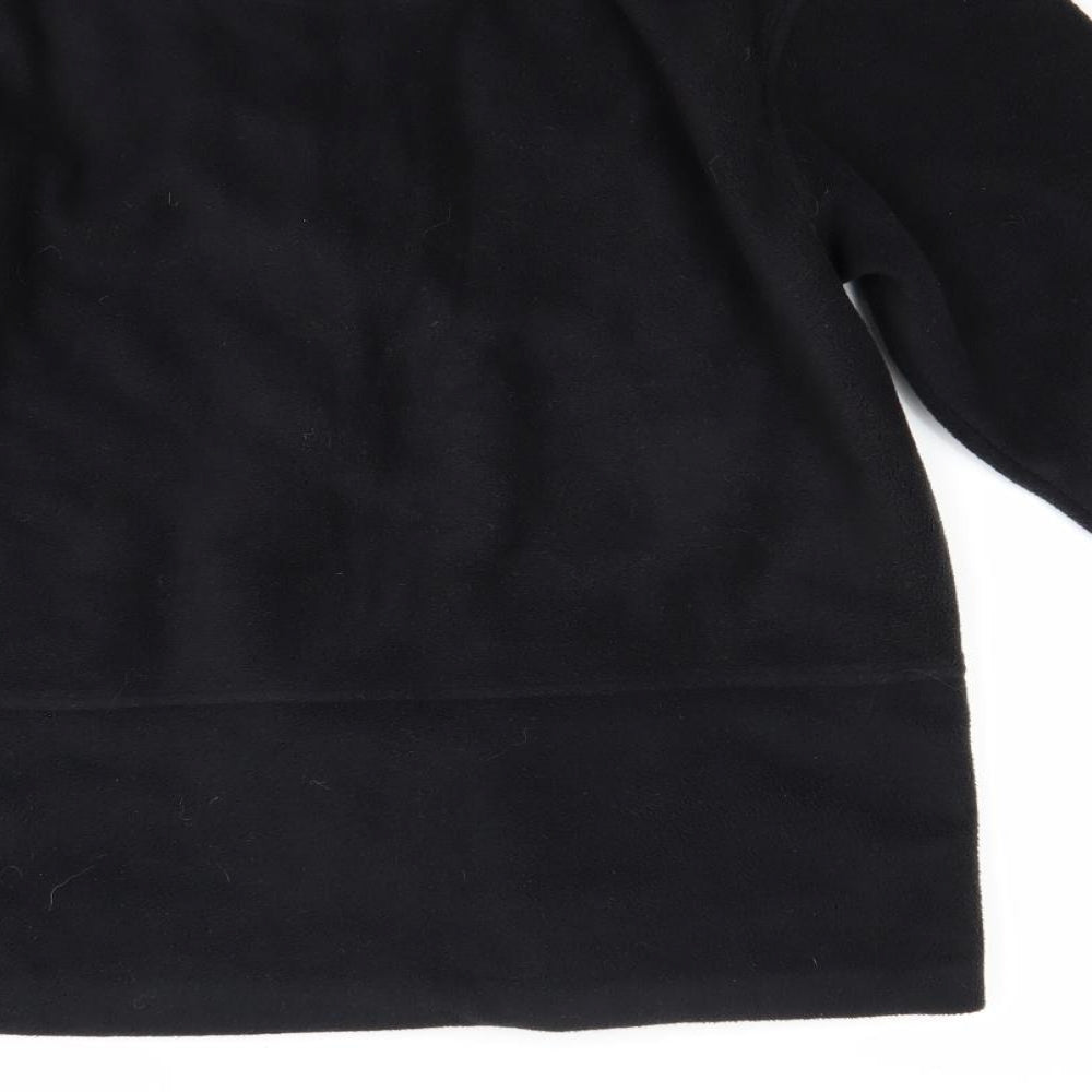Active Womens Black  Fleece Jacket Coat Size 12
