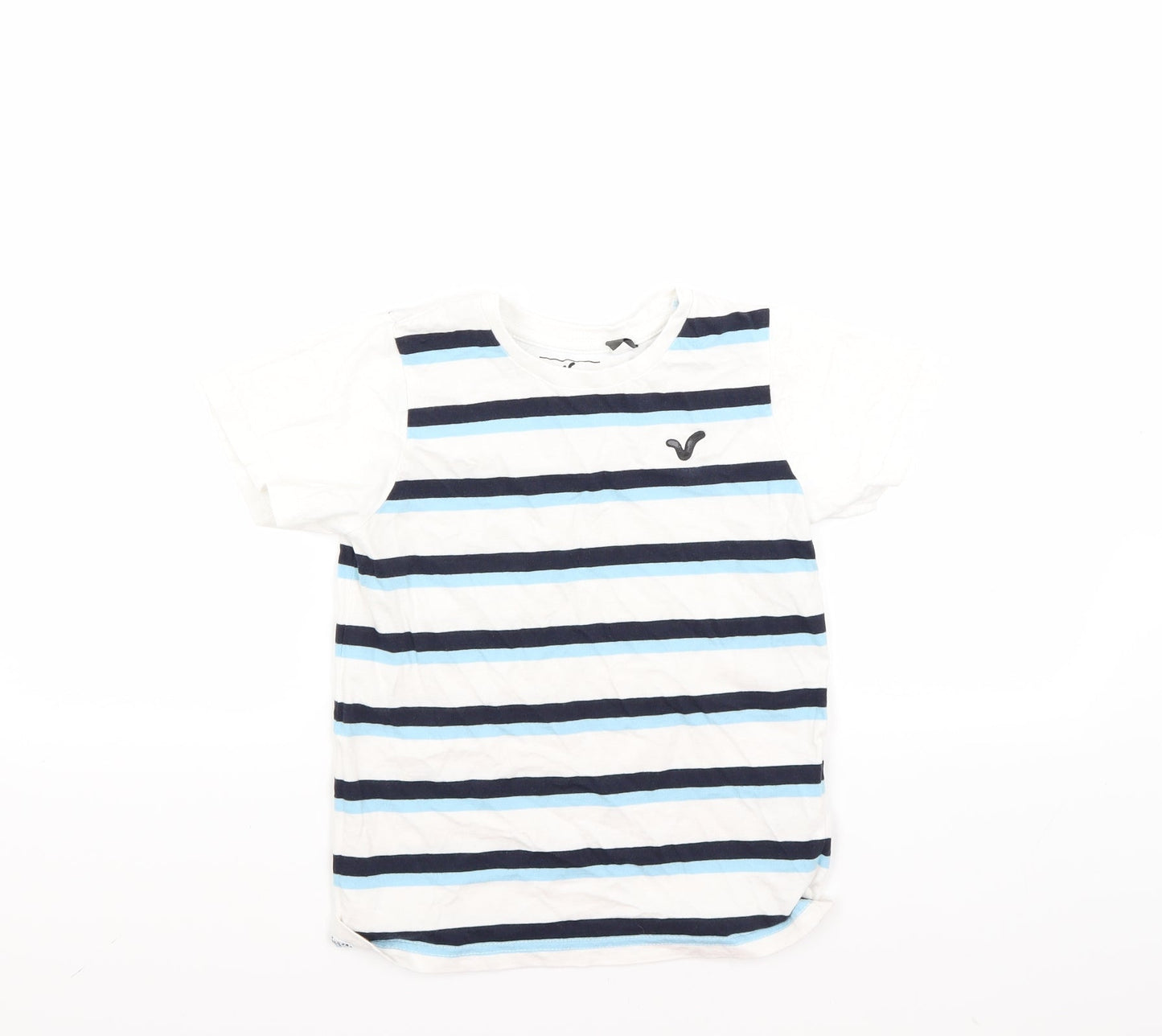 Voi Boys White Striped  Basic T-Shirt Size 7-8 Years