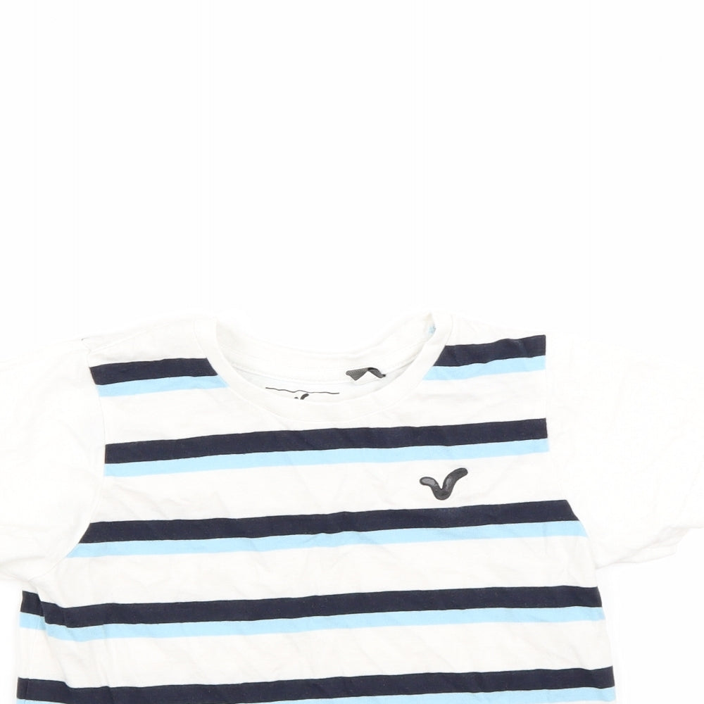 Voi Boys White Striped  Basic T-Shirt Size 7-8 Years