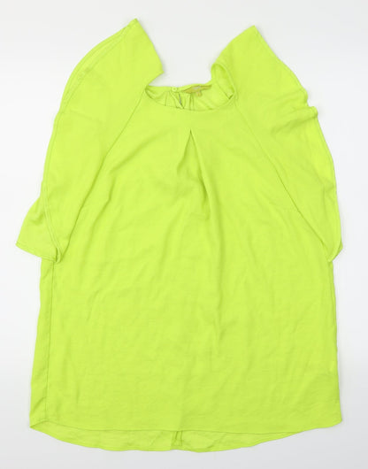 Front view of Next women’s green basic blouse, size UK 16