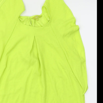 Close-up detail of Next women’s green basic blouse, size UK 16