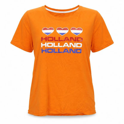 Front view of Osaga women’s orange basic t-shirt, size 2XL