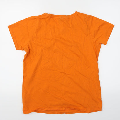 Back view of Osaga women’s orange basic t-shirt, size 2XL