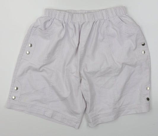 Moda Impresion Womens White   Cargo Shorts Size 3XL