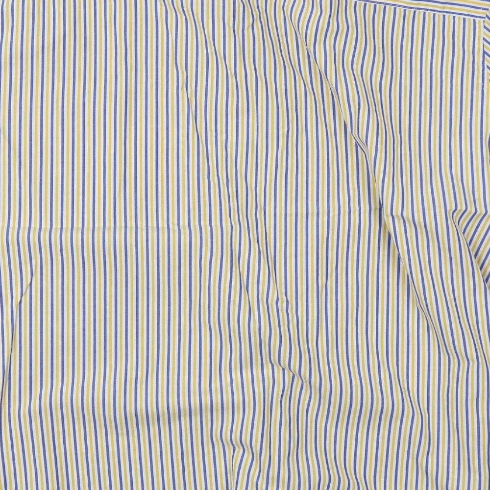 M&S Mens Yellow Striped   Button-Up Size 2XL