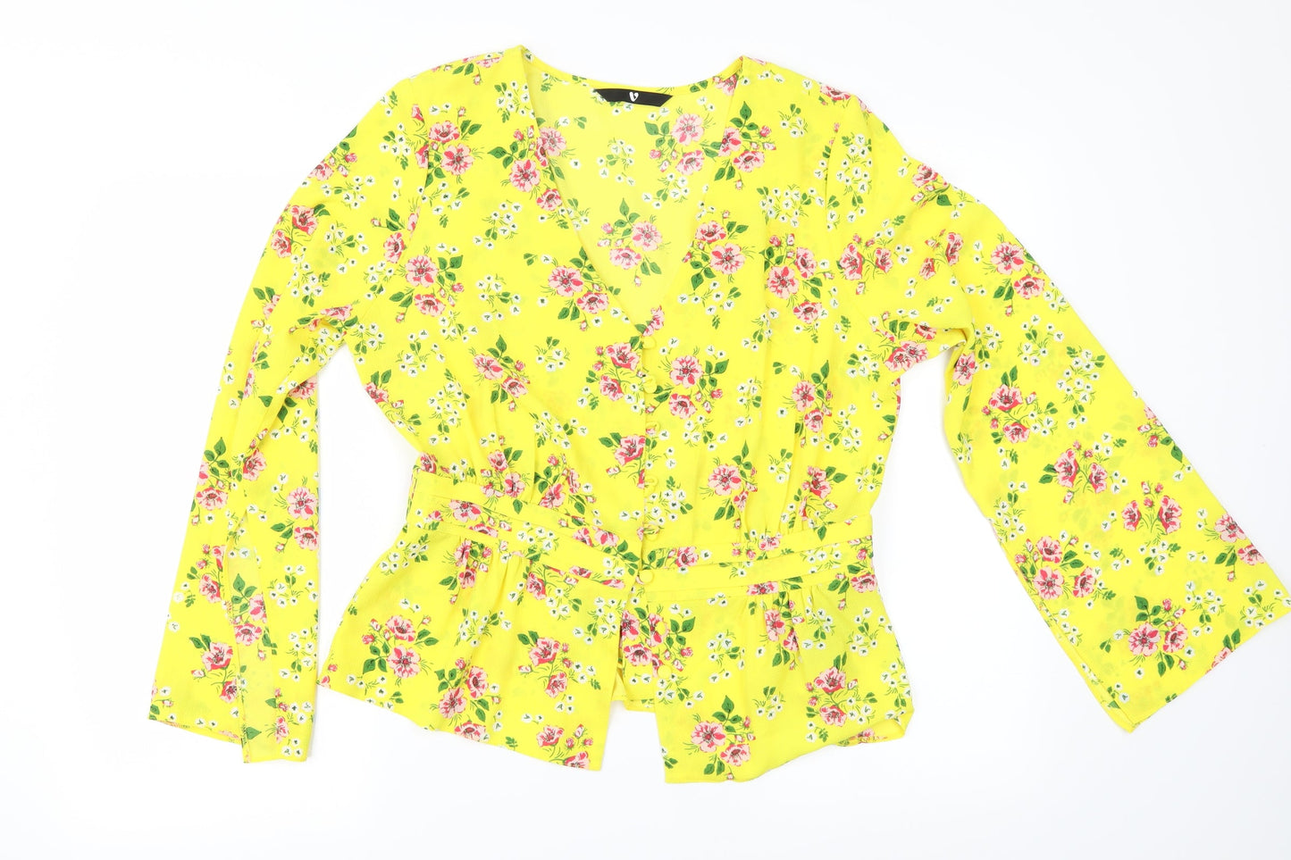 Very Womens Yellow Floral  Basic Blouse Size 12