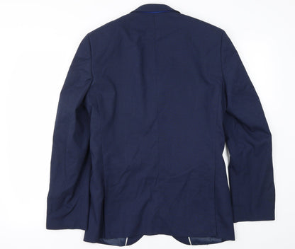 Back view of Preworn men’s blue jacket blazer, size 36