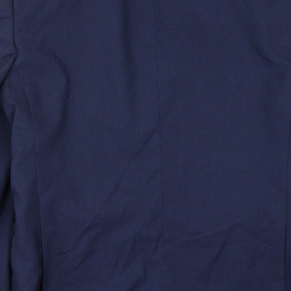 Brand and care label for Preworn men’s blue jacket blazer, size 36
