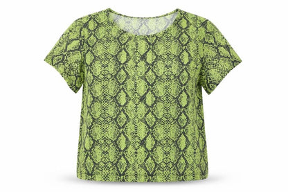 Front view of Primark women’s green animal print basic blouse, size M