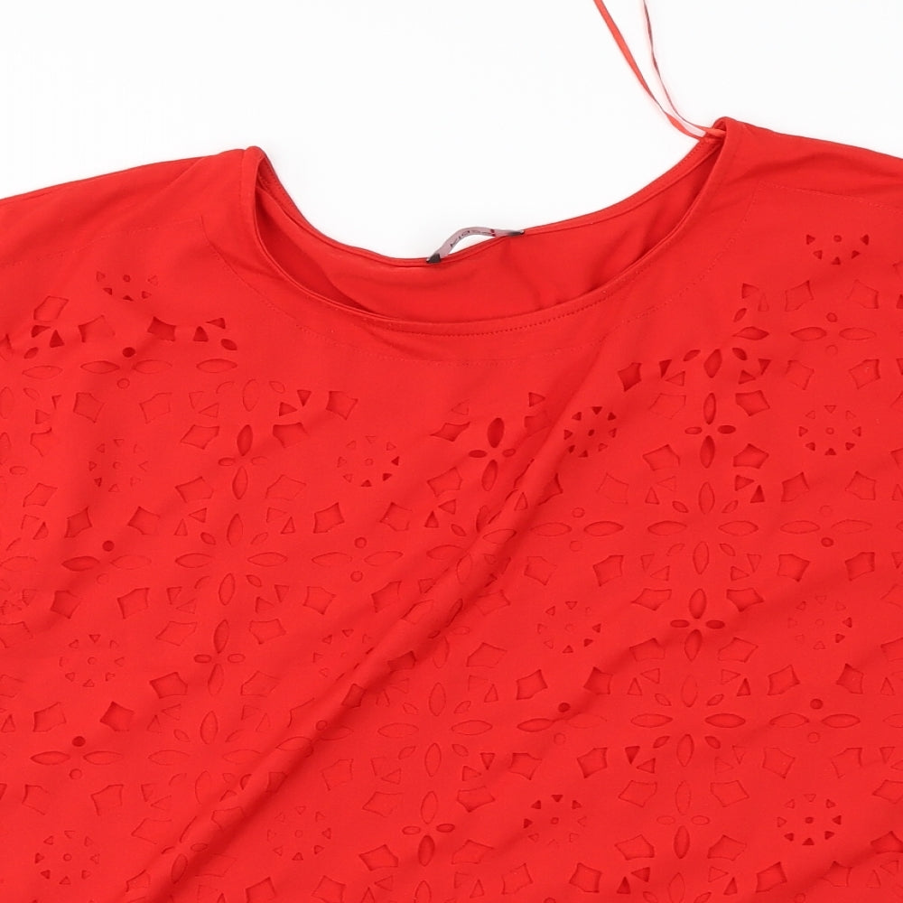 Klass Womens Red   Basic Blouse Size L