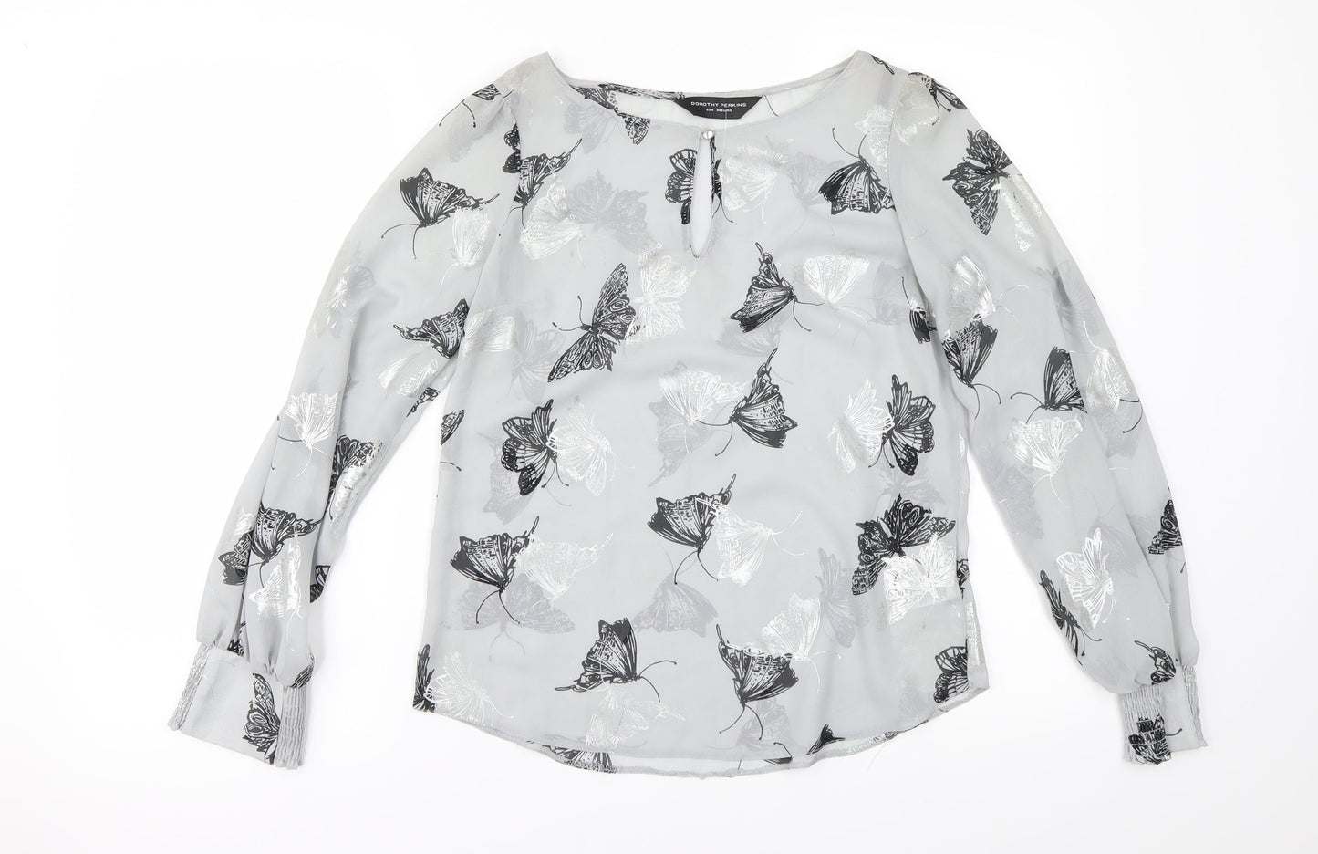Dorothy Perkins Womens Grey   Basic Blouse Size 6