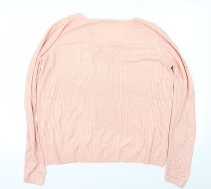 Back view of Marks & Spencer women’s pink jumper, size UK 14