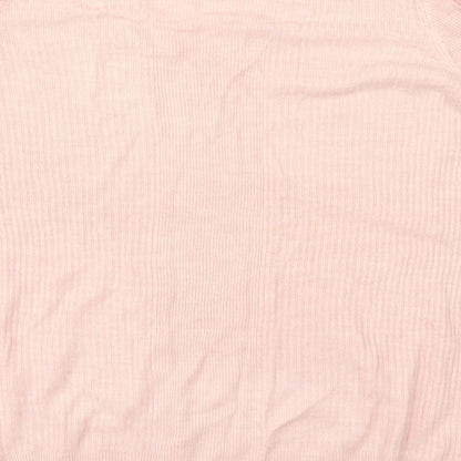 Brand and care label for Marks & Spencer women’s pink jumper, size UK 14