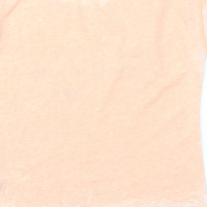 Brand and care label for New Look girls’ pink basic t-shirt, size 9, years