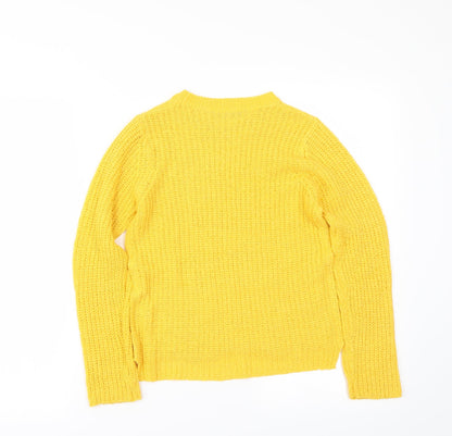 Back view of Select women’s yellow jumper, size UK 6