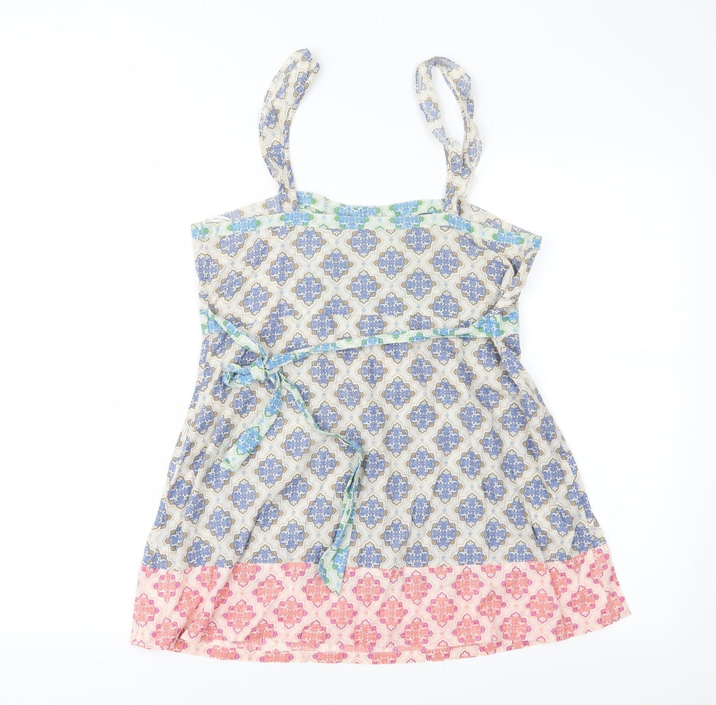 NEXT Womens Blue Geometric  Basic Blouse Size 12