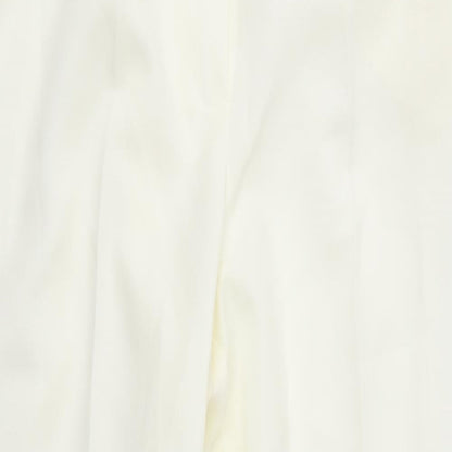 Close-up detail of Afibel women’s ivory trousers, size UK 18, 28-inch leg