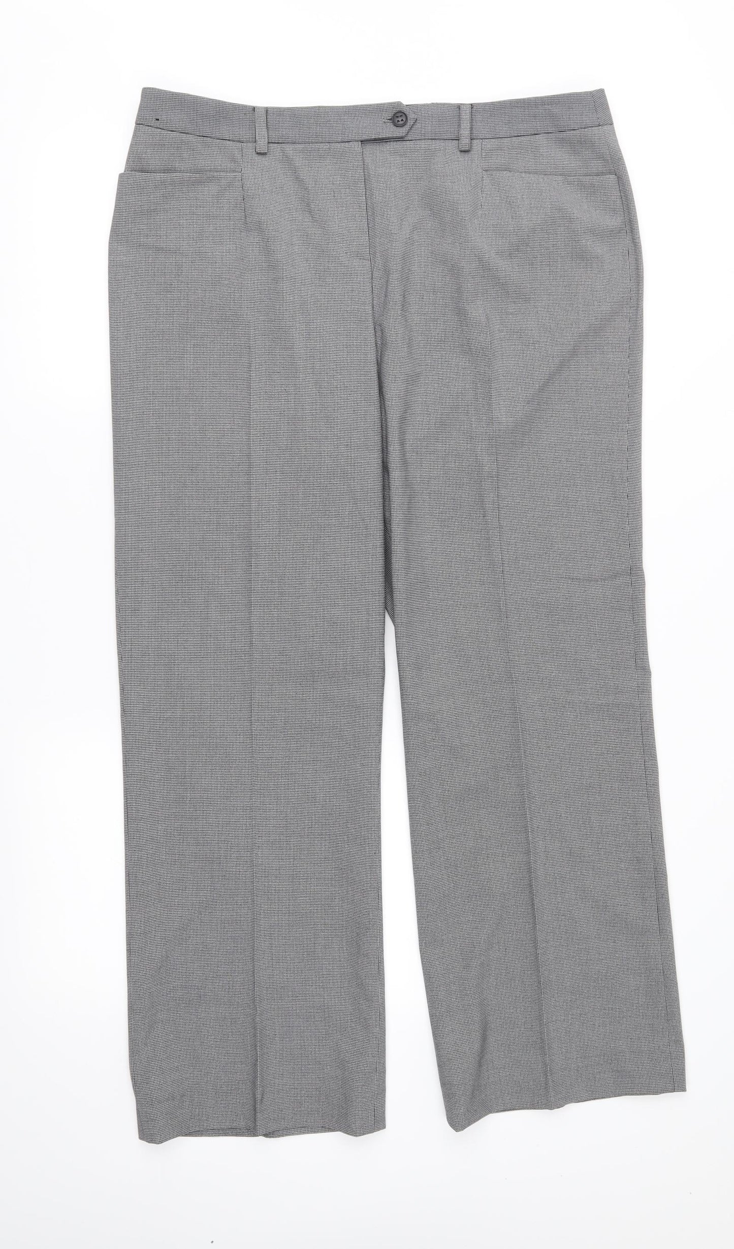 Planet Womens Grey Check  Trousers  Size 14 L28 in