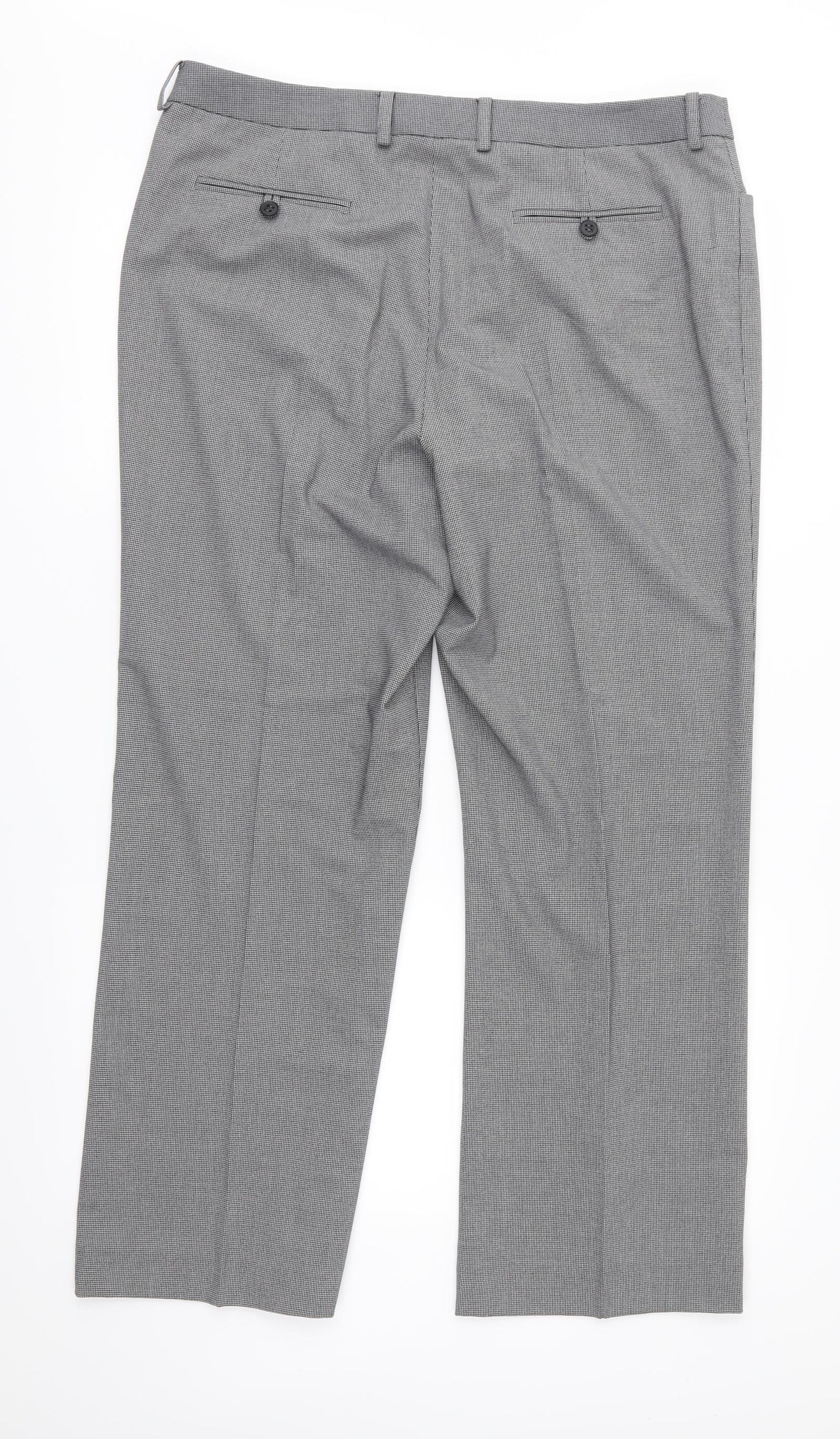 Planet Womens Grey Check  Trousers  Size 14 L28 in