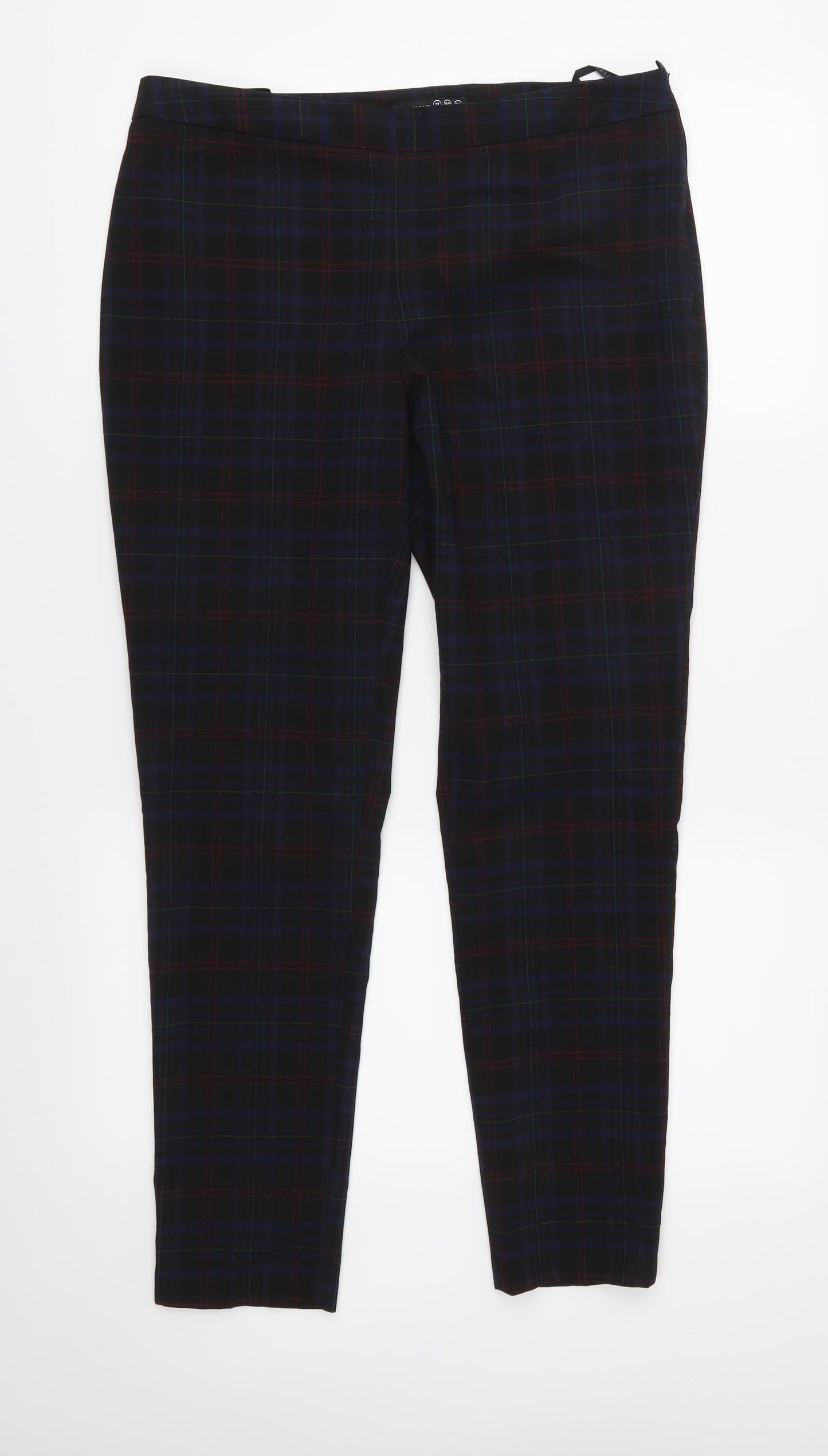 Atmosphere Womens Black Plaid  Trousers  Size 12 L28 in