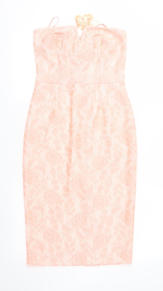 River Island Womens Orange Floral  Sheath  Size 10