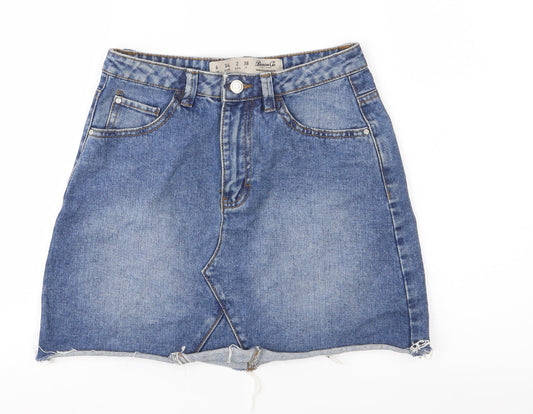 Denim & Co. Womens Blue  Denim A-Line Skirt Size 6