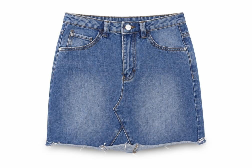 Denim & Co. Womens Blue  Denim A-Line Skirt Size 6