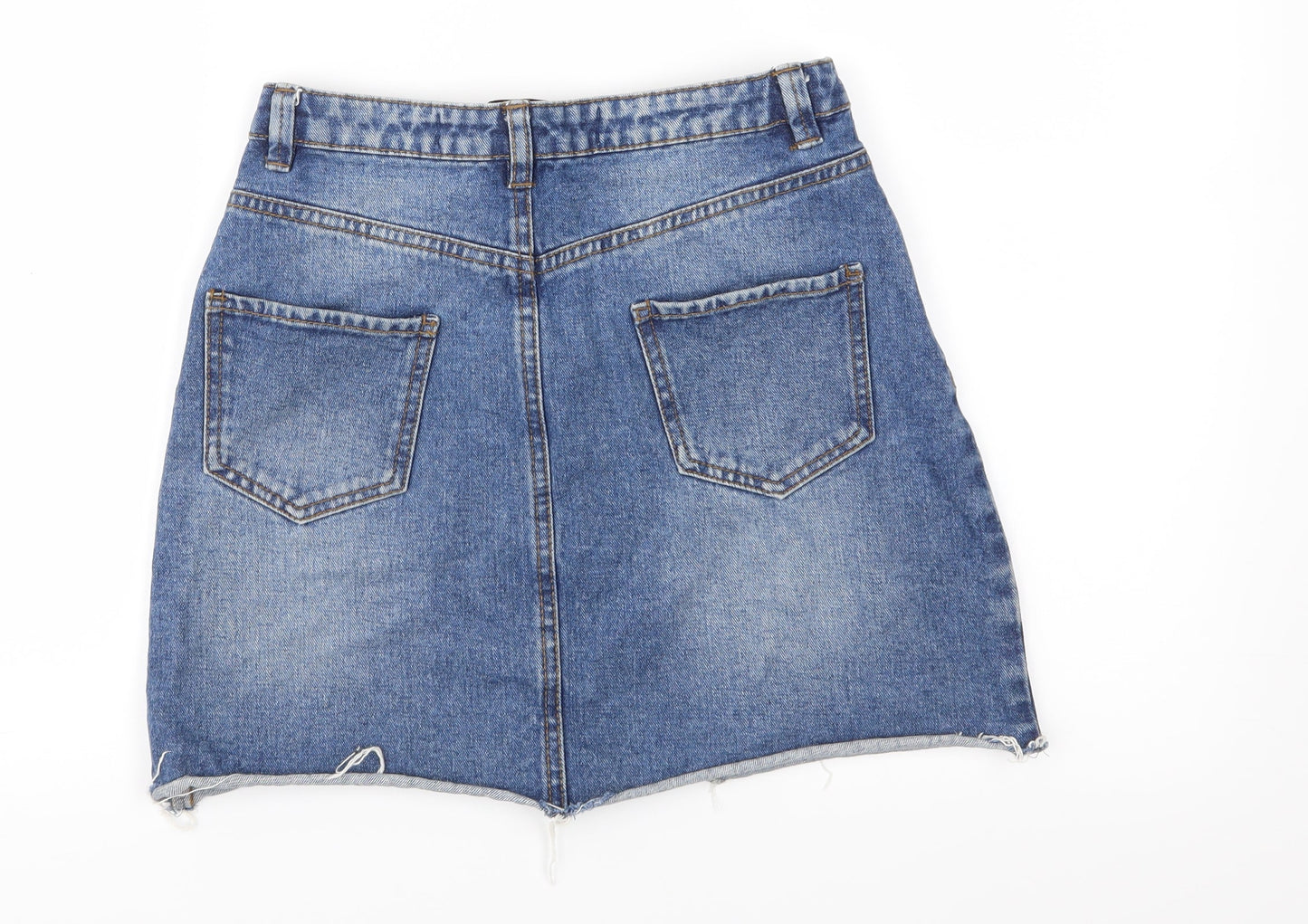 Denim & Co. Womens Blue  Denim A-Line Skirt Size 6