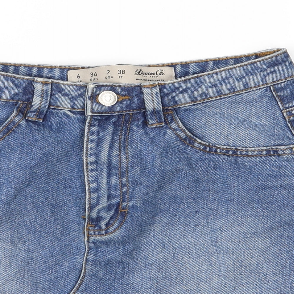 Denim & Co. Womens Blue  Denim A-Line Skirt Size 6