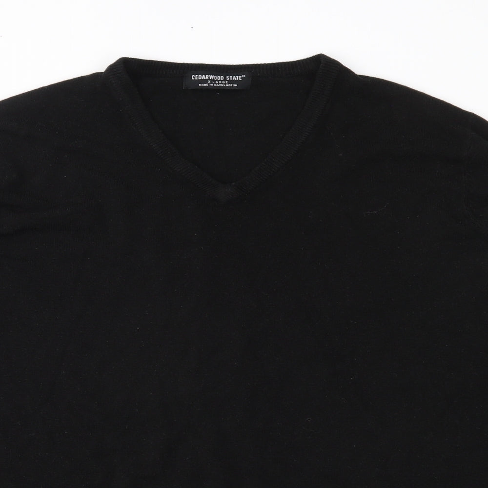 Cedar Wood State Mens Black  Knit Pullover Jumper Size XL