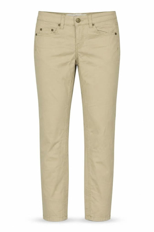 Front view of H&M women’s beige skinny jeans, size UK 6, 25.5-inch leg