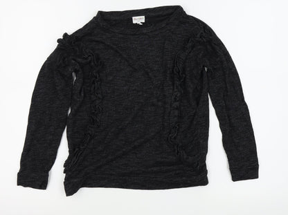 Additional front view of outfit kids girls’ black basic t-shirt, size 9, years
