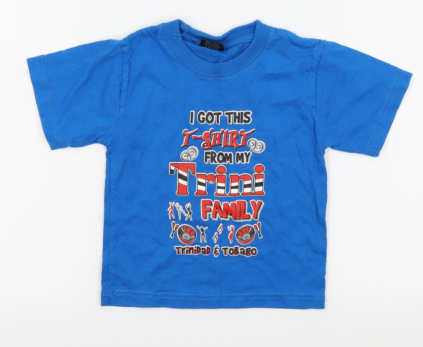 smiling Boys Blue   Basic T-Shirt Size 4 Years